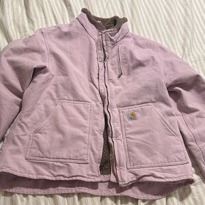 Carhartt Light Pink Jacket with Brown Lining